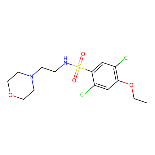 2,5-dichloro-4-ethoxy-N-(2-morpholin-4-ylethyl)benzenesulfonamide structure