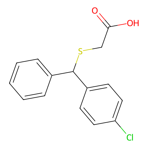 2-(((4-Chlorophenyl)(phenyl)methyl)sulfanyl)acetic acid structure