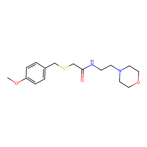 Acetamide, 2-[[(4-methoxyphenyl)methyl]thio]-N-[2-(4-morpholinyl)ethyl]- structure