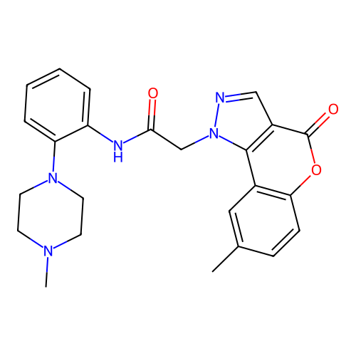 2-{8-methyl-4-oxo-1h,4h-chromeno[4,3-c]pyrazol-1-yl}-N-[2-(4-methylpiperazin-1-yl)phenyl]acetamide structure