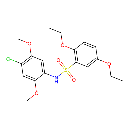 N-(4-chloro-2,5-dimethoxyphenyl)-2,5-diethoxybenzenesulfonamide structure