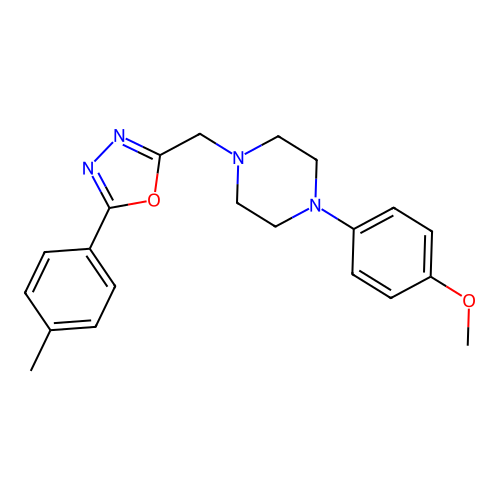 2-((4-(4-Methoxyphenyl)piperazin-1-yl)methyl)-5-(p-tolyl)-1,3,4-oxadiazole structure