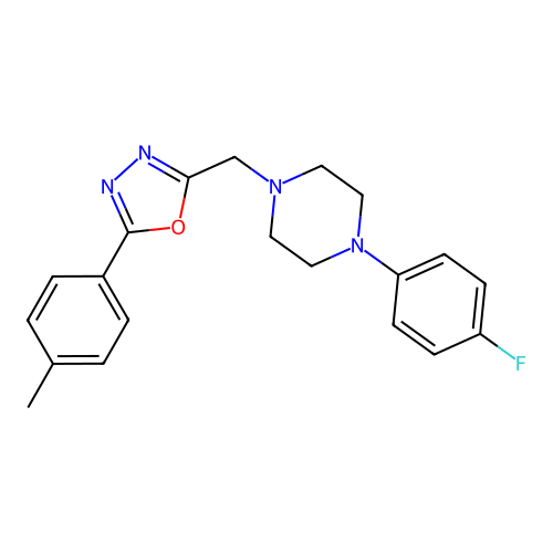 1-(4-Fluorophenyl)-4-{[5-(4-methylphenyl)-1,3,4-oxadiazol-2-yl]methyl}piperazine structure