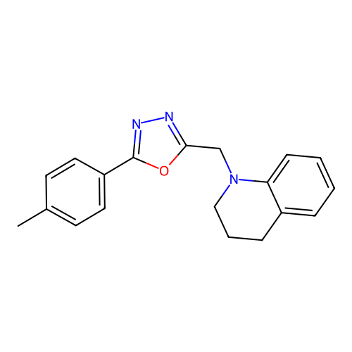 1-{[5-(4-Methylphenyl)-1,3,4-oxadiazol-2-yl]methyl}-1,2,3,4-tetrahydroquinoline structure