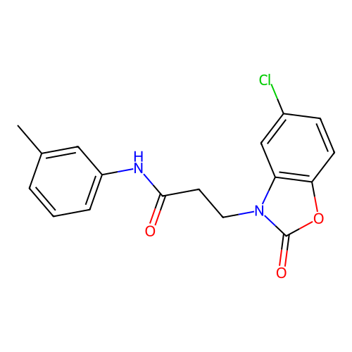 3-(5-chloro-2-oxobenzo[d]oxazol-3(2H)-yl)-N-(m-tolyl)propanamide structure