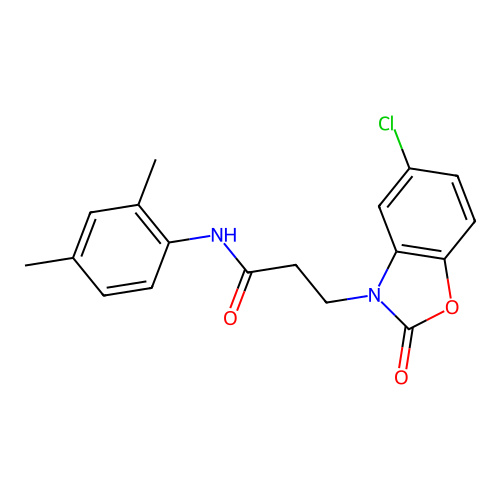 3-(5-chloro-2-oxo-1,3-benzoxazol-3(2H)-yl)-N-(2,4-dimethylphenyl)propanamide structure