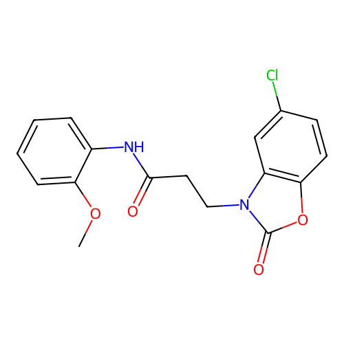 3-(5-chloro-2-oxobenzo[d]oxazol-3(2H)-yl)-N-(2-methoxyphenyl)propanamide structure