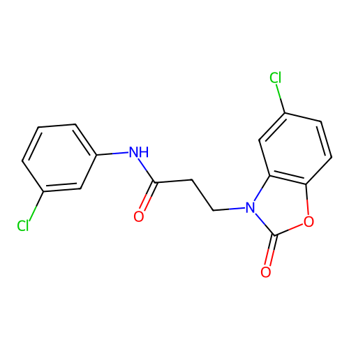 3-(5-chloro-2-oxobenzo[d]oxazol-3(2H)-yl)-N-(3-chlorophenyl)propanamide structure