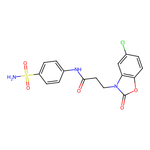 3-(5-chloro-2-oxobenzo[d]oxazol-3(2H)-yl)-N-(4-sulfamoylphenyl)propanamide structure