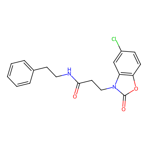 3-(5-chloro-2-oxobenzo[d]oxazol-3(2H)-yl)-N-phenethylpropanamide structure