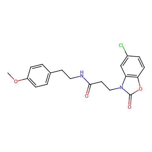 3-(5-chloro-2-oxobenzo[d]oxazol-3(2H)-yl)-N-(4-methoxyphenethyl)propanamide structure