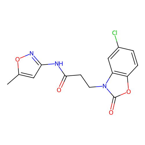 3-(5-chloro-2-oxobenzo[d]oxazol-3(2H)-yl)-N-(5-methylisoxazol-3-yl)propanamide structure