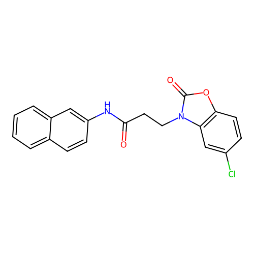3-(5-chloro-2-oxobenzo[d]oxazol-3(2H)-yl)-N-(naphthalen-2-yl)propanamide structure