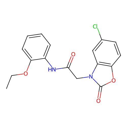 2-(5-chloro-2-oxo-1,3-benzoxazol-3(2H)-yl)-N-(2-ethoxyphenyl)acetamide structure
