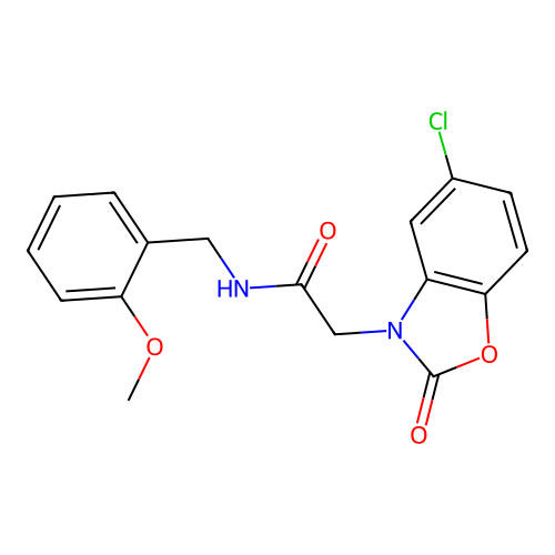 2-(5-chloro-2-oxobenzo[d]oxazol-3(2H)-yl)-N-(2-methoxybenzyl)acetamide structure