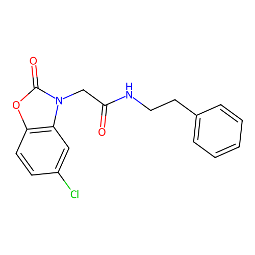 2-(5-chloro-2-oxo-1,3-benzoxazol-3(2H)-yl)-N-(2-phenylethyl)acetamide structure