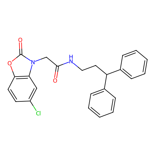 2-(5-chloro-2-oxo-1,3-benzoxazol-3(2H)-yl)-N-(3,3-diphenylpropyl)acetamide structure