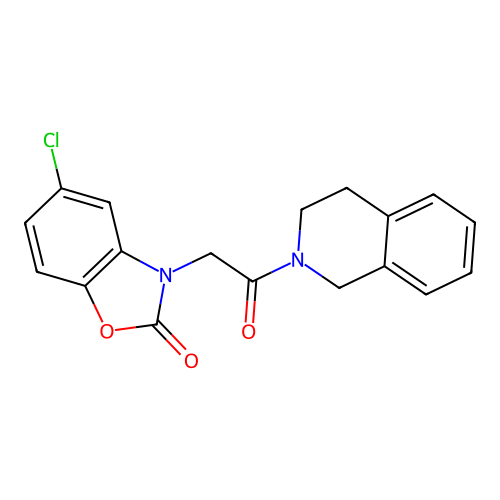 5-chloro-3-(2-(3,4-dihydroisoquinolin-2(1H)-yl)-2-oxoethyl)benzo[d]oxazol-2(3H)-one structure