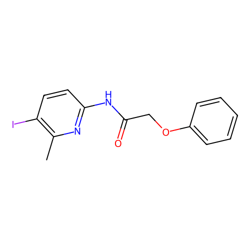 N-(5-iodo-6-methyl-2-pyridinyl)-2-phenoxyacetamide structure