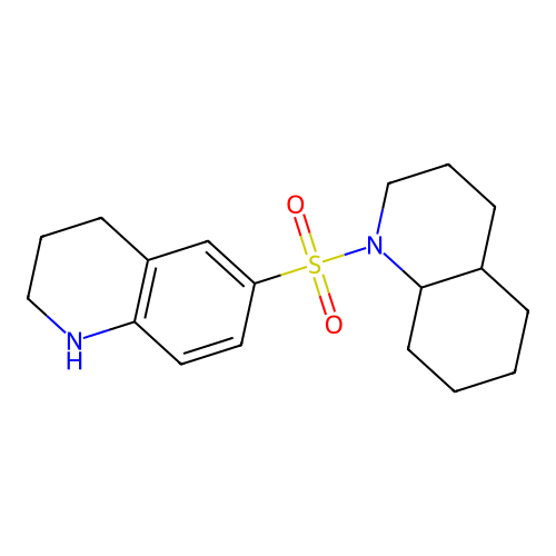 1-[(1,2,3,4-Tetrahydro-6-quinolinyl)sulfonyl]-decahydro quinoline structure