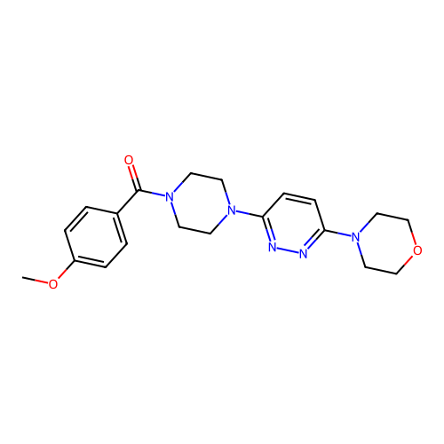 (4-Methoxyphenyl)(4-(6-morpholinopyridazin-3-yl)piperazin-1-yl)methanone structure