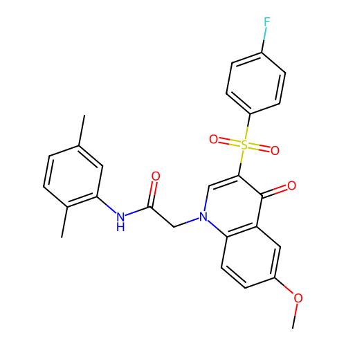 N-(2,5-dimethylphenyl)-2-[3-(4-fluorobenzenesulfonyl)-6-methoxy-4-oxo-1,4-dihydroquinolin-1-yl]acetamide structure