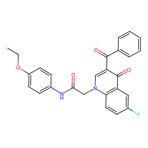 2-(3-benzoyl-6-fluoro-4-oxo-1,4-dihydroquinolin-1-yl)-N-(4-ethoxyphenyl)acetamide structure