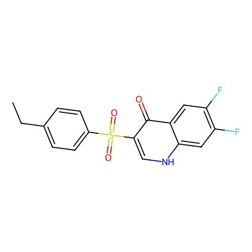 3-[(4-ethylphenyl)sulfonyl]-6,7-difluoroquinolin-4(1H)-one structure