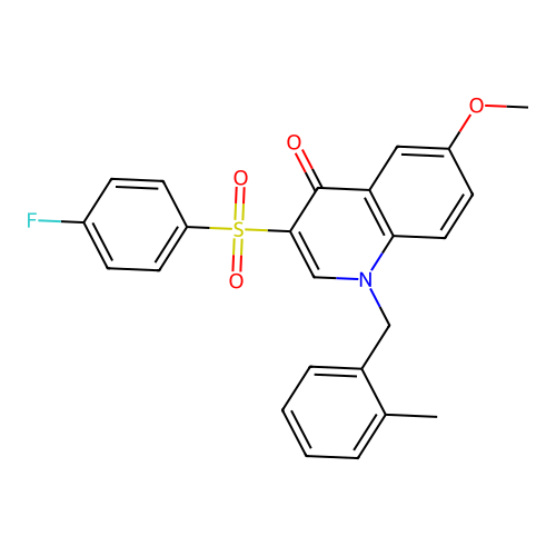 3-(4-fluorobenzenesulfonyl)-6-methoxy-1-[(2-methylphenyl)methyl]-1,4-dihydroquinolin-4-one structure