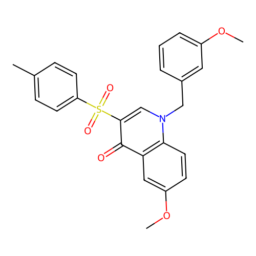 6-methoxy-1-[(3-methoxyphenyl)methyl]-3-(4-methylbenzenesulfonyl)-1,4-dihydroquinolin-4-one structure