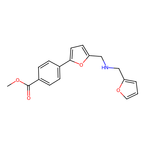 Methyl 4-(5-{[(2-furylmethyl)amino]methyl}-2-furyl)benzoate structure