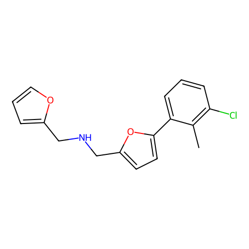 1-[5-(3-chloro-2-methylphenyl)furan-2-yl]-N-(furan-2-ylmethyl)methanamine structure