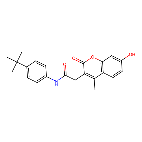 N-(4-tert-butylphenyl)-2-(7-hydroxy-4-methyl-2-oxo-2H-chromen-3-yl)acetamide structure