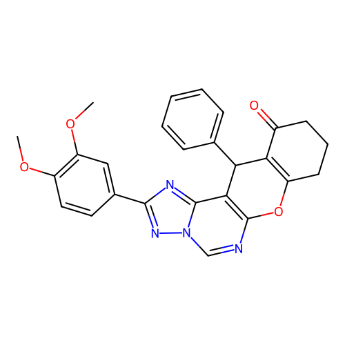 2-(3,4-dimethoxyphenyl)-12-phenyl-8,9,10,12-tetrahydro-11H-chromeno[3,2-e][1,2,4]triazolo[1,5-c]pyrimidin-11-one structure
