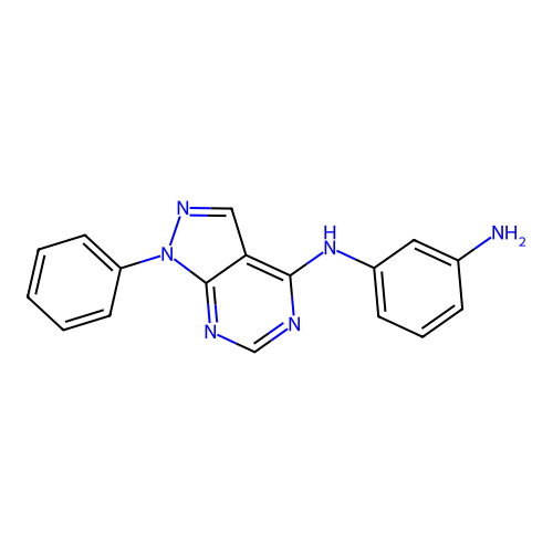 N-(1-phenyl-1H-pyrazolo[3,4-d]pyrimidin-4-yl)benzene-1,3-diamine structure