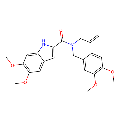 N-(3,4-dimethoxybenzyl)-5,6-dimethoxy-N-(prop-2-en-1-yl)-1H-indole-2-carboxamide structure