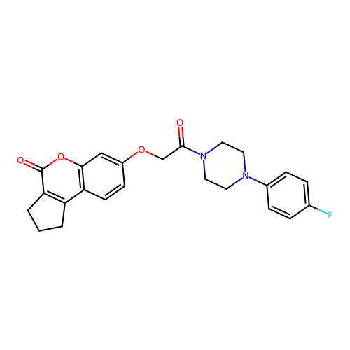 7-(2-(4-(4-fluorophenyl)piperazin-1-yl)-2-oxoethoxy)-2,3-dihydrocyclopenta[c]chromen-4(1H)-one structure