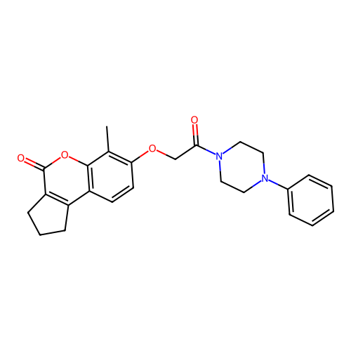 6-methyl-7-(2-oxo-2-(4-phenylpiperazin-1-yl)ethoxy)-2,3-dihydrocyclopenta[c]chromen-4(1H)-one structure