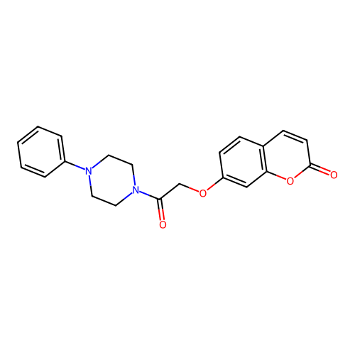 7-(2-oxo-2-(4-phenylpiperazin-1-yl)ethoxy)-2H-chromen-2-one structure