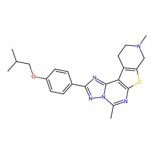 2-(4-isobutoxyphenyl)-5,9-dimethyl-8,9,10,11-tetrahydropyrido[4',3':4,5]thieno[3,2-e][1,2,4]triazolo[1,5-c]pyrimidine structure
