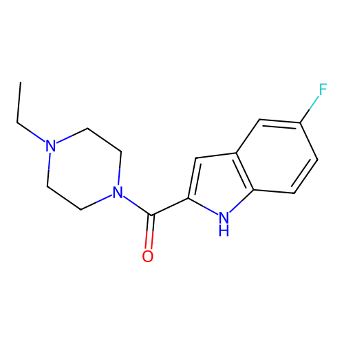 (4-ethylpiperazin-1-yl)-(5-fluoro-1H-indol-2-yl)methanone structure