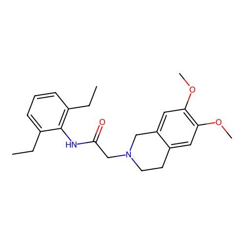 N-(2,6-diethylphenyl)-2-(6,7-dimethoxy-3,4-dihydro-1H-isoquinolin-2-yl)acetamide structure