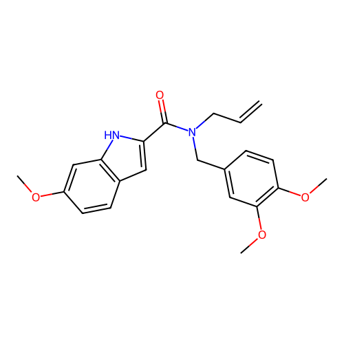 N-(3,4-dimethoxybenzyl)-6-methoxy-N-(prop-2-en-1-yl)-1H-indole-2-carboxamide structure