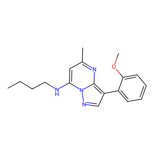N-butyl-3-(2-methoxyphenyl)-5-methylpyrazolo[1,5-a]pyrimidin-7-amine structure