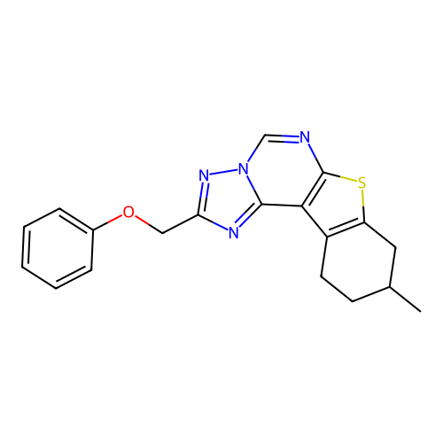 9-methyl-2-(phenoxymethyl)-8,9,10,11-tetrahydro[1]benzothieno[3,2-e][1,2,4]triazolo[1,5-c]pyrimidine structure