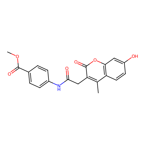 methyl 4-(2-(7-hydroxy-4-methyl-2-oxo-2H-chromen-3-yl)acetamido)benzoate structure