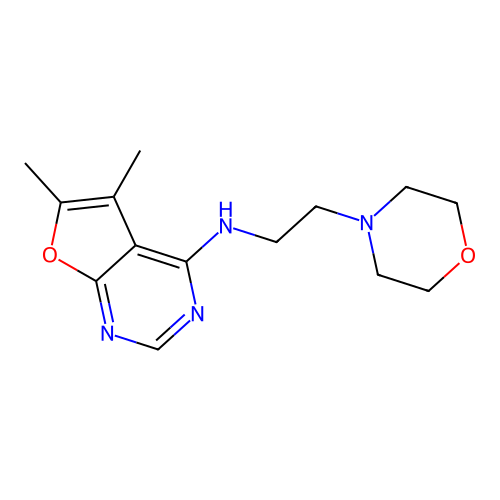 5,6-dimethyl-N-[2-(morpholin-4-yl)ethyl]furo[2,3-d]pyrimidin-4-amine structure