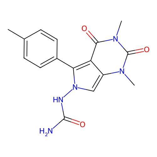 [1,3-dimethyl-5-(4-methylphenyl)-2,4-dioxopyrrolo[3,4-d]pyrimidin-6-yl]urea structure
