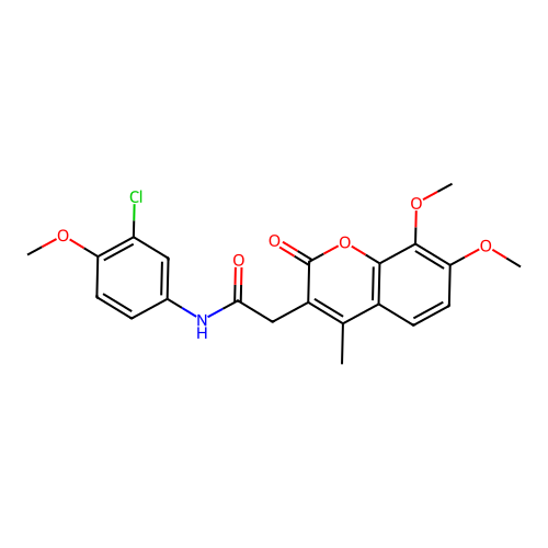N-(3-chloro-4-methoxyphenyl)-2-(7,8-dimethoxy-4-methyl-2-oxo-2H-chromen-3-yl)acetamide structure