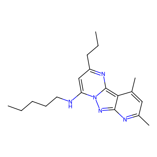 8,10-dimethyl-N-pentyl-2-propylpyrido[2',3':3,4]pyrazolo[1,5-a]pyrimidin-4-amine structure